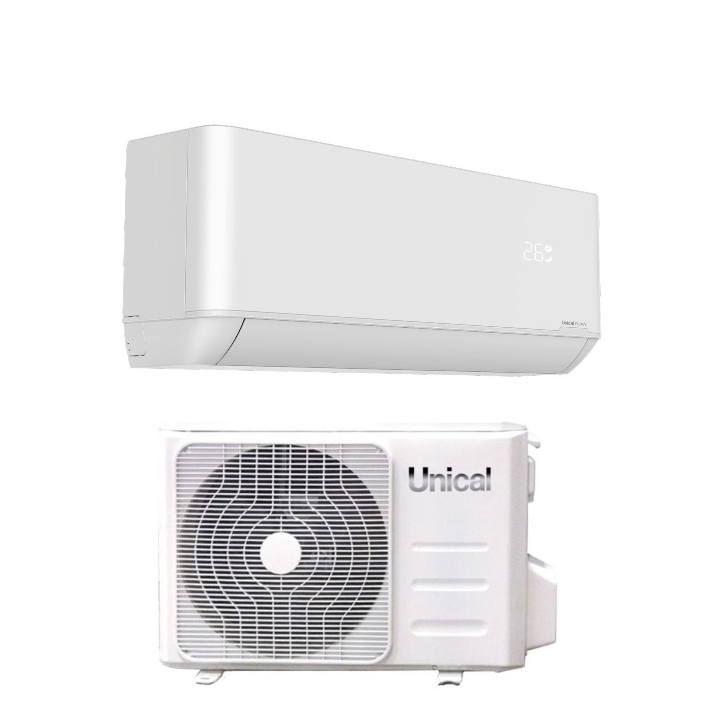 Climatizzatore Condizionatore Unical Inverter serie FLOWY 24000 Btu FLWY 24H R-32 Wi-Fi Optional Classe A++/A+