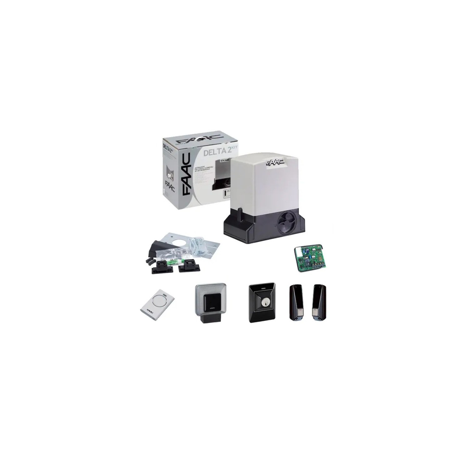 Faac DELTA 2 740 KIT PER AUTOMAZIONE CANCELLO SCORREVOLE 500KG 230V + 5 MT CREMAGLIERA 1056303445