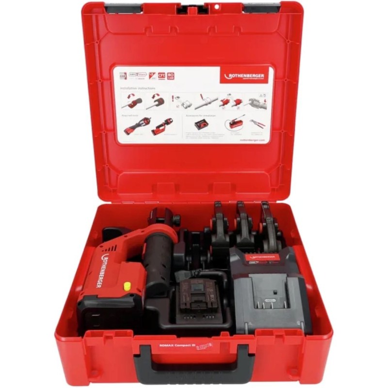 Pressatrice Rothenberger Smart a batteria ROMAX COMPACT III Set TH16-20-26, 2Ah, EU, AMP