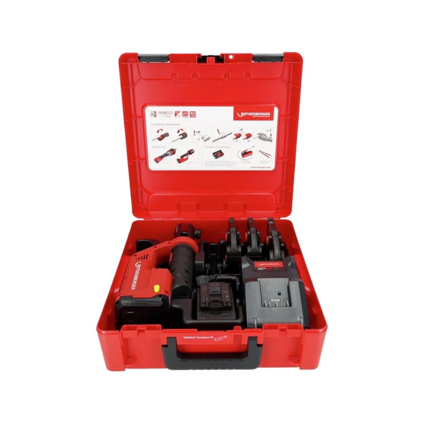Pressatrice Rothenberger Smart a batteria ROMAX COMPACT III Set TH16-20-26, 2Ah, EU, AMP
