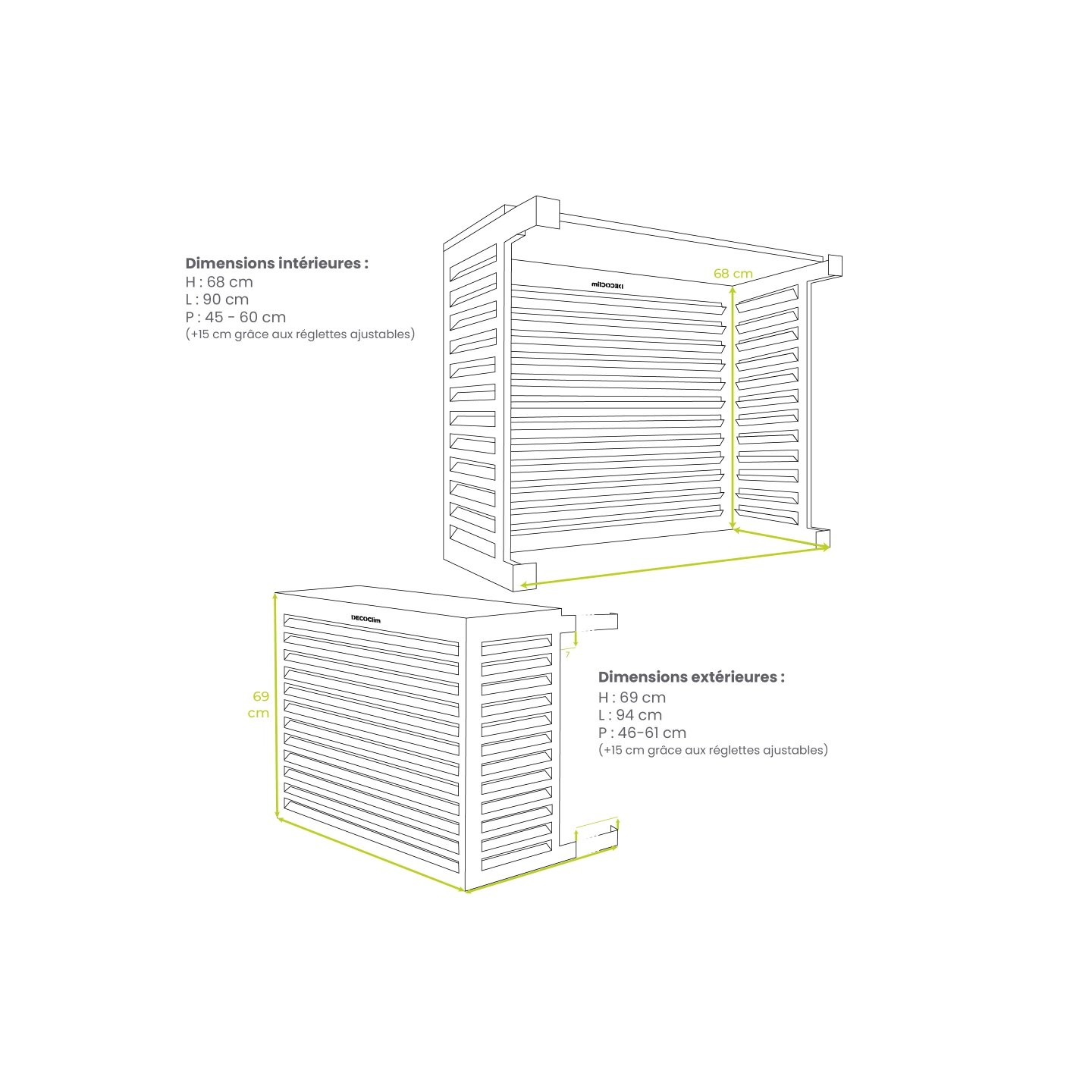 Copri condizionatore esterno e copri pompa di calore Deco Clim - ALU - BIANCO misura S - DEC23AS9010