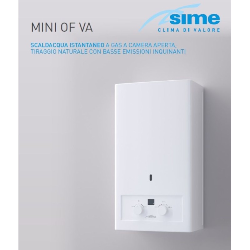 Scaldabagno a gas GPL 11 Litri Sime Mini 11 OF VA Camera Aperta - cod.8112639
