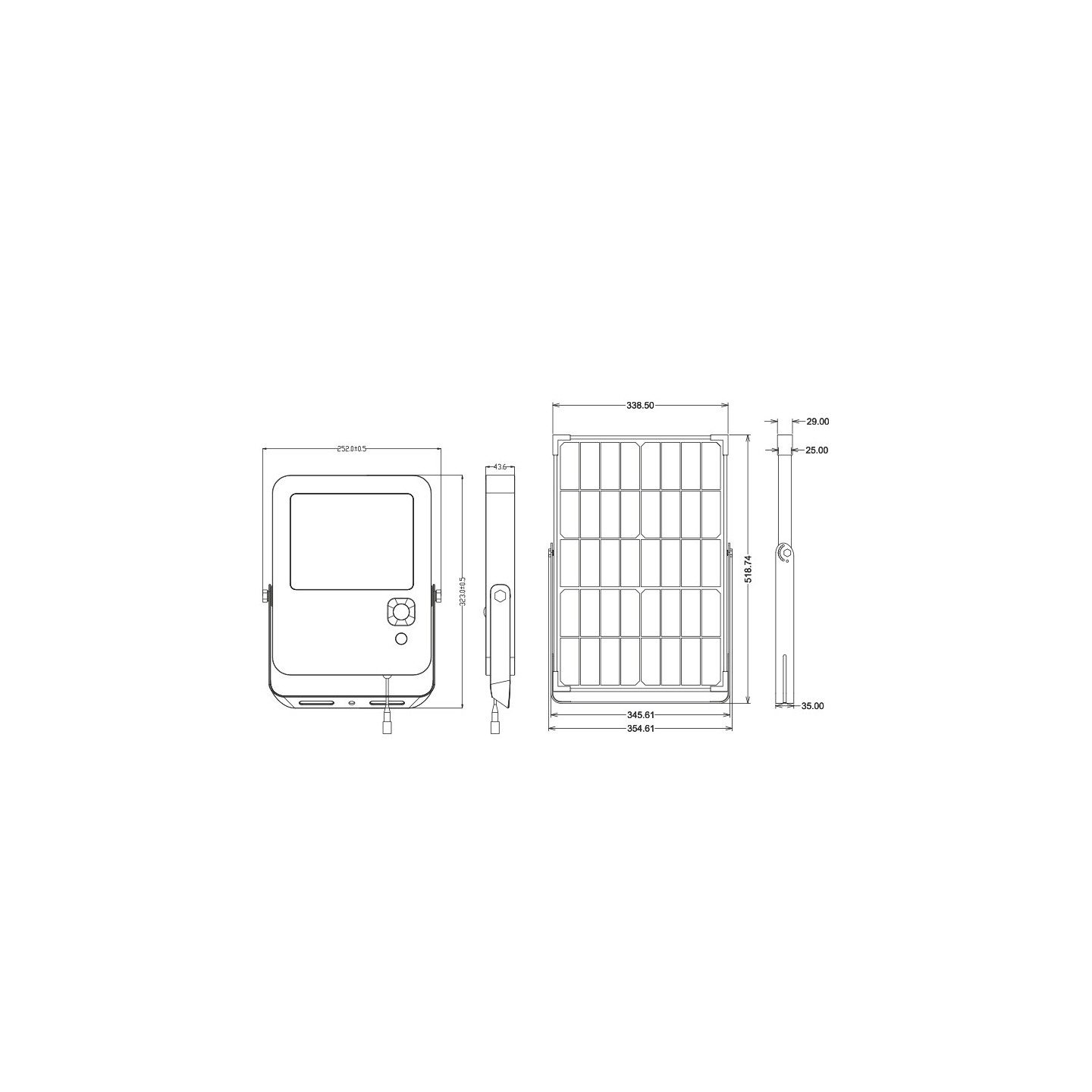 Proiettore Solare POLIPLAST Giuliana 60W - 9600Lm - cod. 401129X