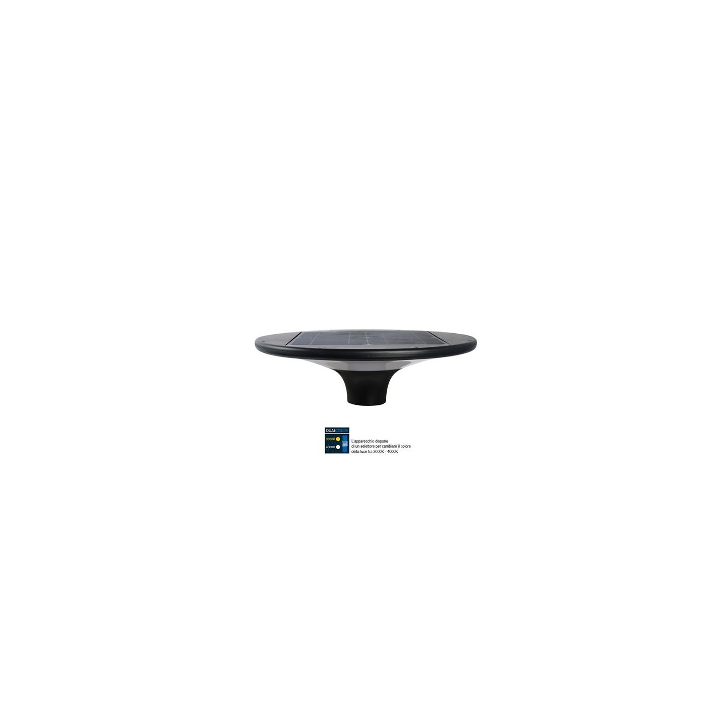 LAMPIONE SOLARE LED POLIPLAST 20W 2300LM GIULIA ATTACCO PALO 60 - cod.401059Z