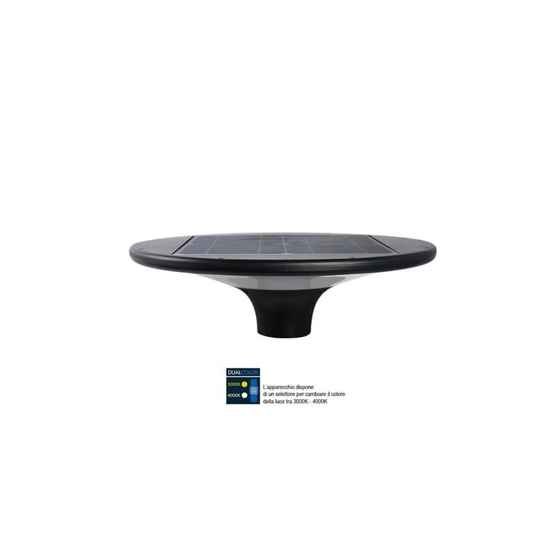 LAMPIONE SOLARE LED POLIPLAST 20W 2300LM GIULIA ATTACCO PALO 60 - cod.401059H