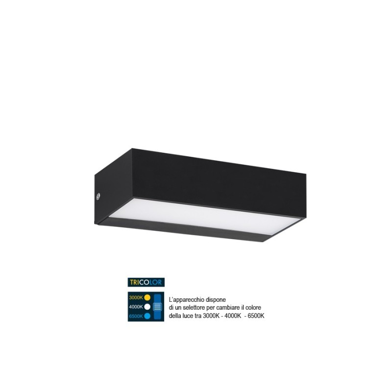UP&DOWN POLIPROPILENE Nero IP65 8W 1000LM 4200K EMILY - cod. 401017XNE