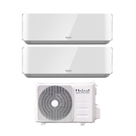 Clima Unical Dual Split Inverter serie AIR CRISTAL 13+13 con XMX2 18HE R-32 Wi-Fi Optional 13000+13000