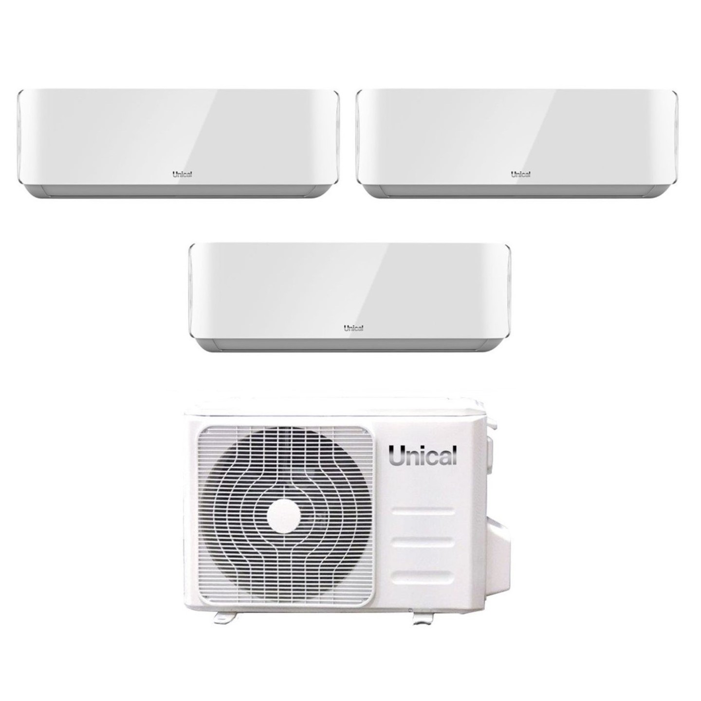 Clima Unical Trial Split Inverter serie AIR CRISTAL 10+10+10 con XMX3 21HE R-32 Wi-Fi Optional 10000+10000+10000