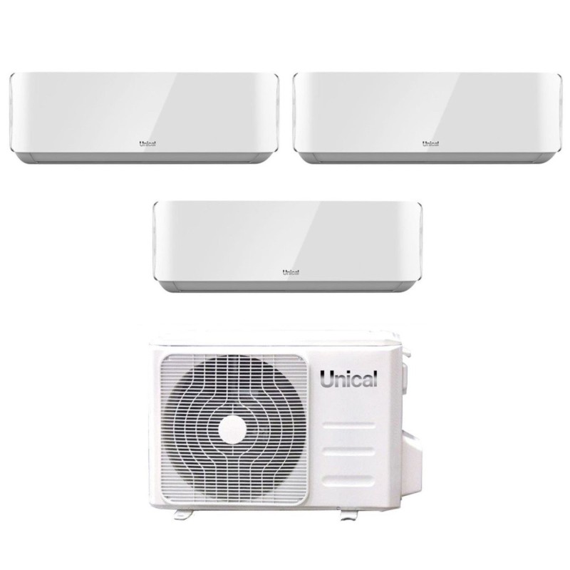 Clima Unical Trial Split Inverter serie AIR CRISTAL 10+10+13 con KMX4 28HE R-32 Wi-Fi Optional 10000+10000+13000