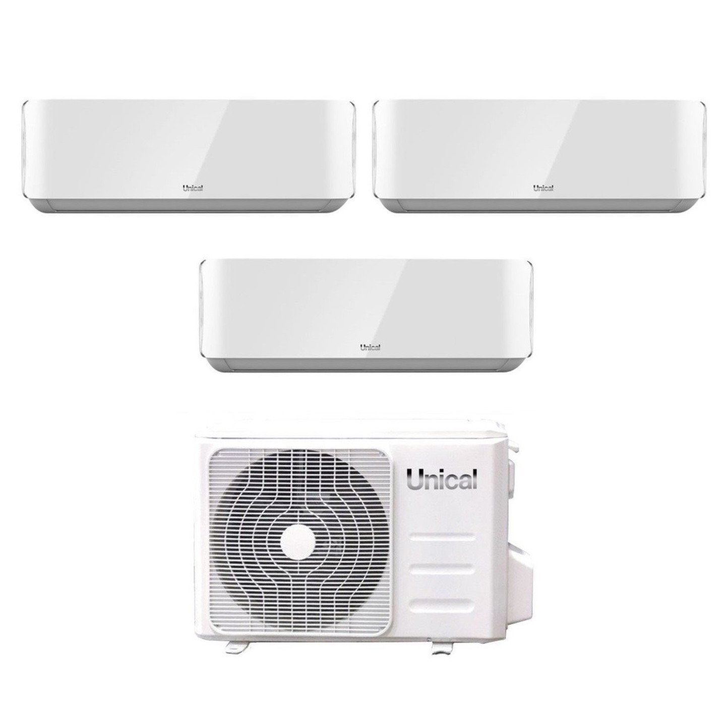 Clima Unical Trial Split Inverter serie AIR CRISTAL 10+10+13 con KMX4 28HE R-32 Wi-Fi Optional 10000+10000+13000