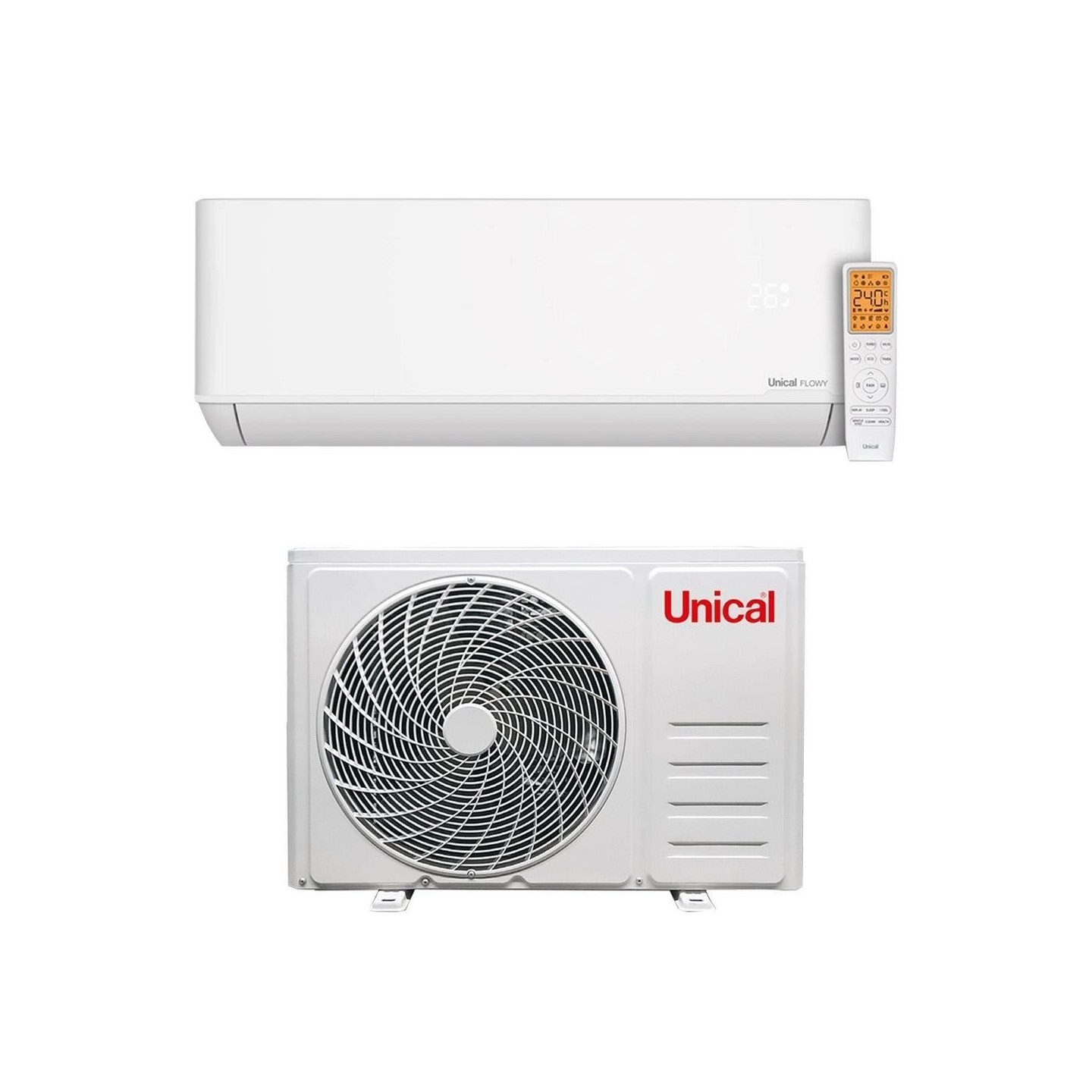 Unical Climatizzatore Monosplit Flowy 18000 BTU Inverter R-32 Wi-Fi Optional Classe A++ con Staffa